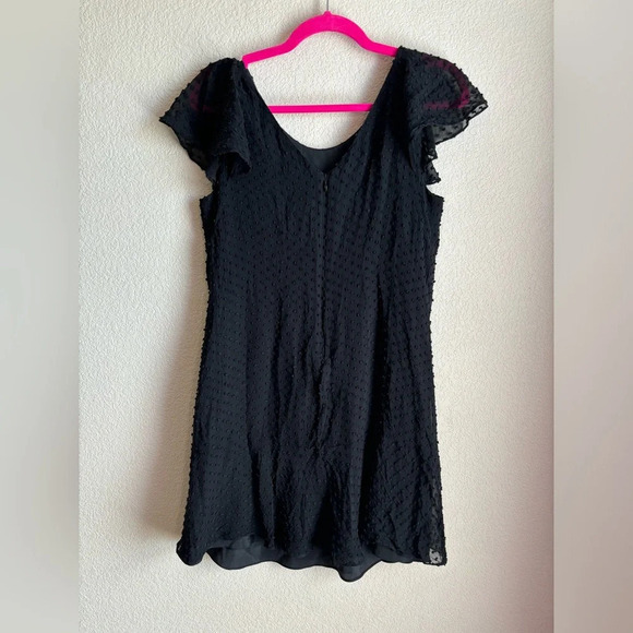 J. Crew Black Swiss Dot Silk Blend Flutter Sleeve Dress - Picture 5 of 10